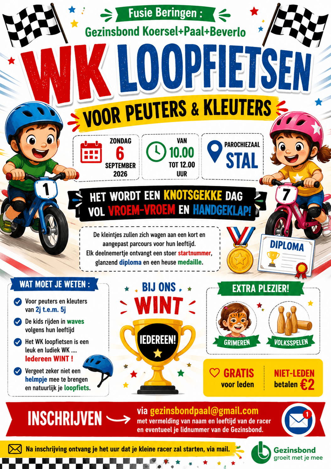 WK Loopfietsen voor peuters en kleuters