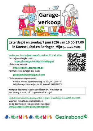Garageverkoop  gezinsbond Koersel
