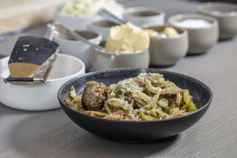 Tarwepasta met lamsgehakt, venkel en artisjok