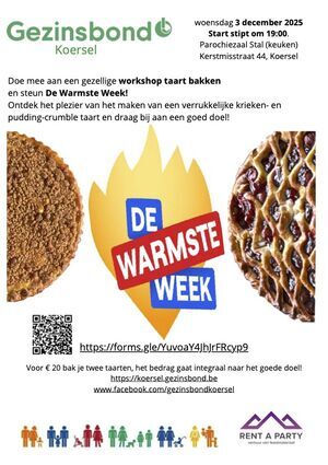 Workshop taart bakken en steun De Warmste Week