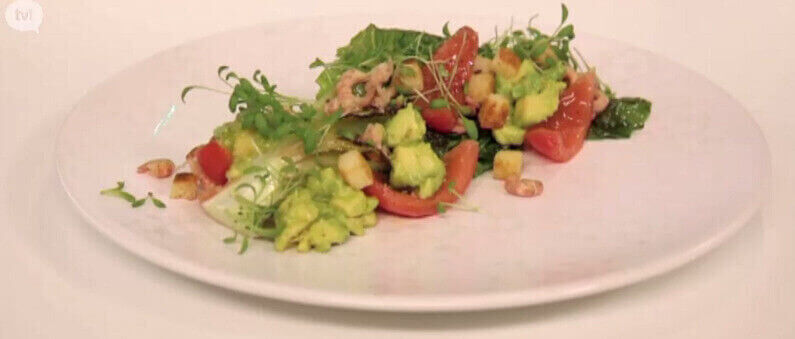 Salade van grijze Noordzeegarnalen en avocado