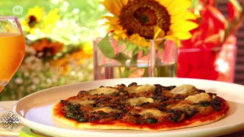 Pizza met spinazie