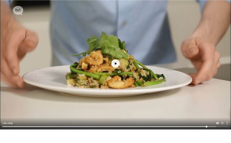 Wok van kip, Limburgse groene asperges en spinazie